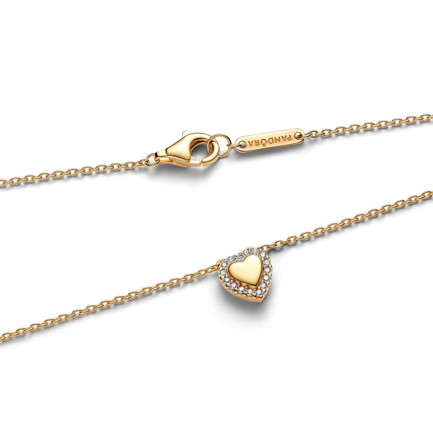 Engravable Heart Halo Collier Necklace Premium Fashion Jewelry Gift Collection