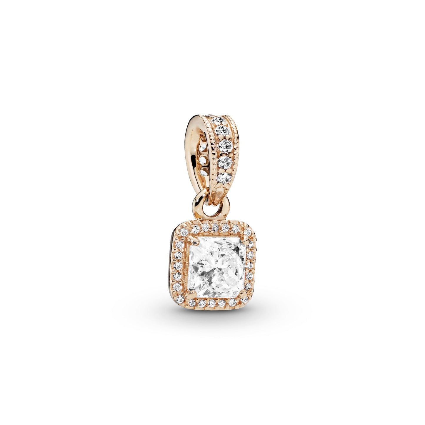 Square Sparkle Halo Pendant Premium Fashion Jewelry Gift Collection