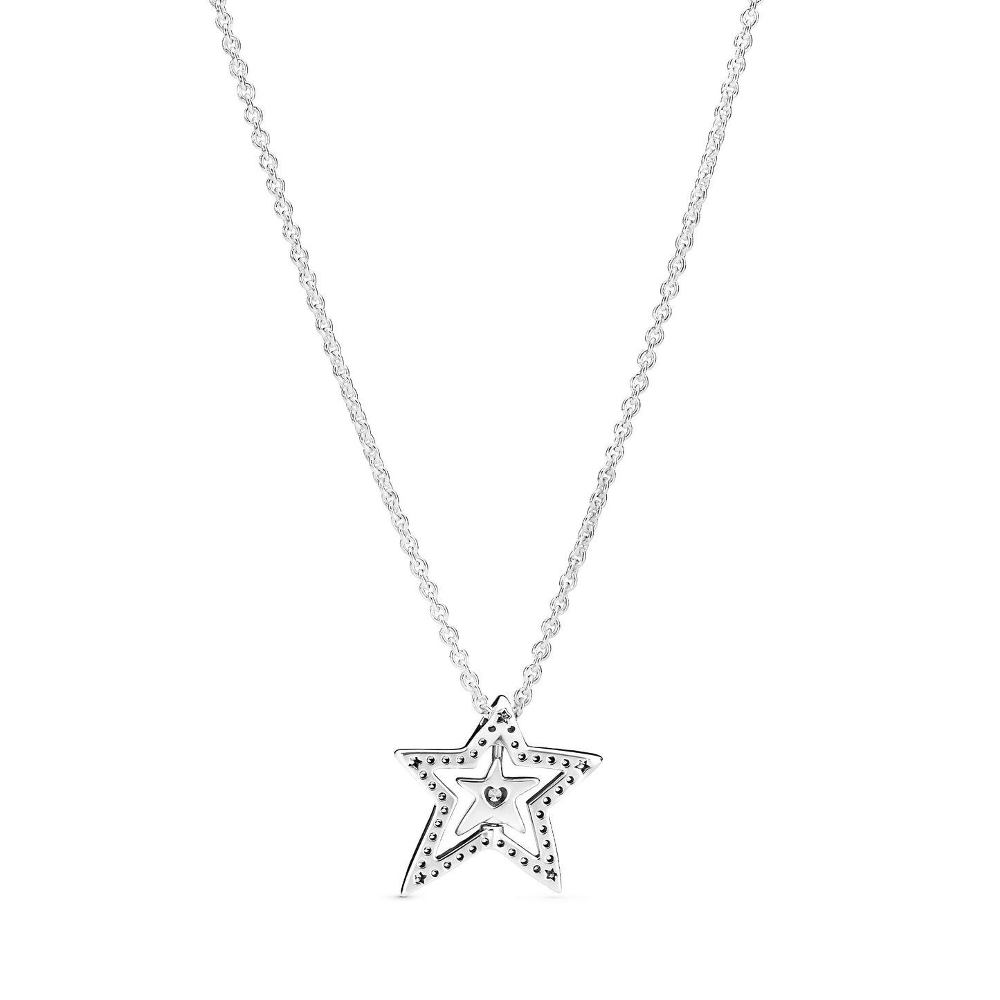 Pavé Asymmetric Star Collier Necklace Premium Fashion Jewelry Gift Collection