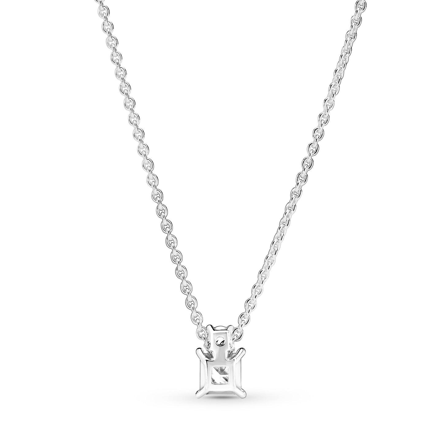 Sparkling Collier Round & Square Pendant Necklace Premium Fashion Jewelry Gift Collection