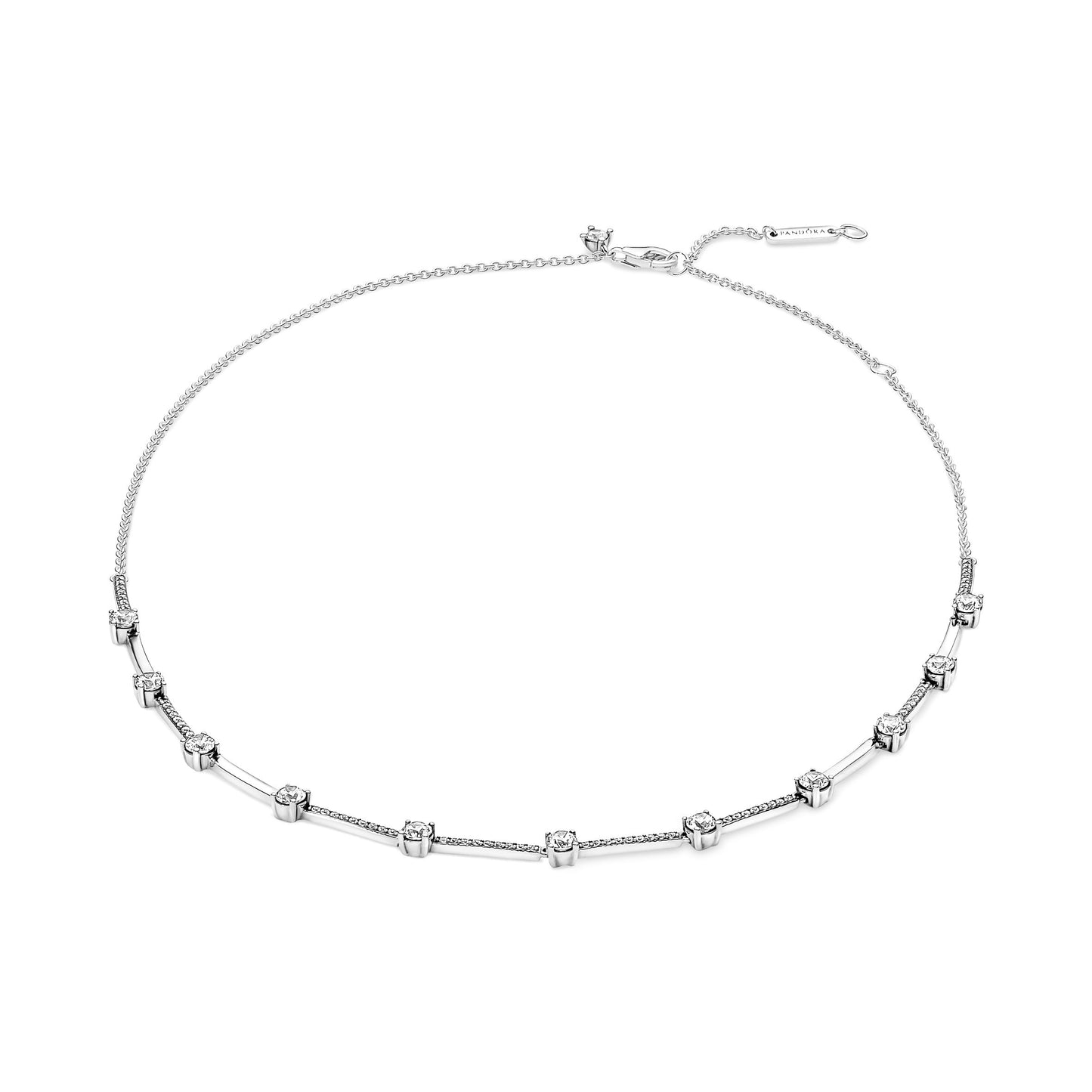 Sparkling Pavé Collier Bars Necklace Premium Fashion Jewelry Gift Collection