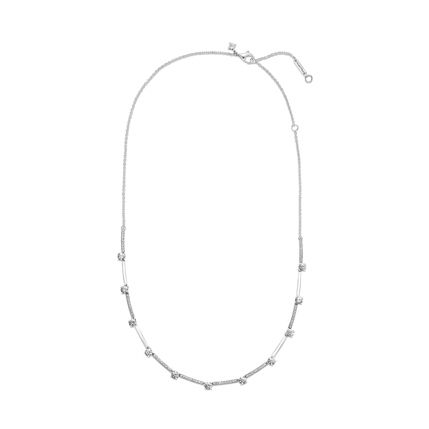 Sparkling Pavé Collier Bars Necklace Premium Fashion Jewelry Gift Collection