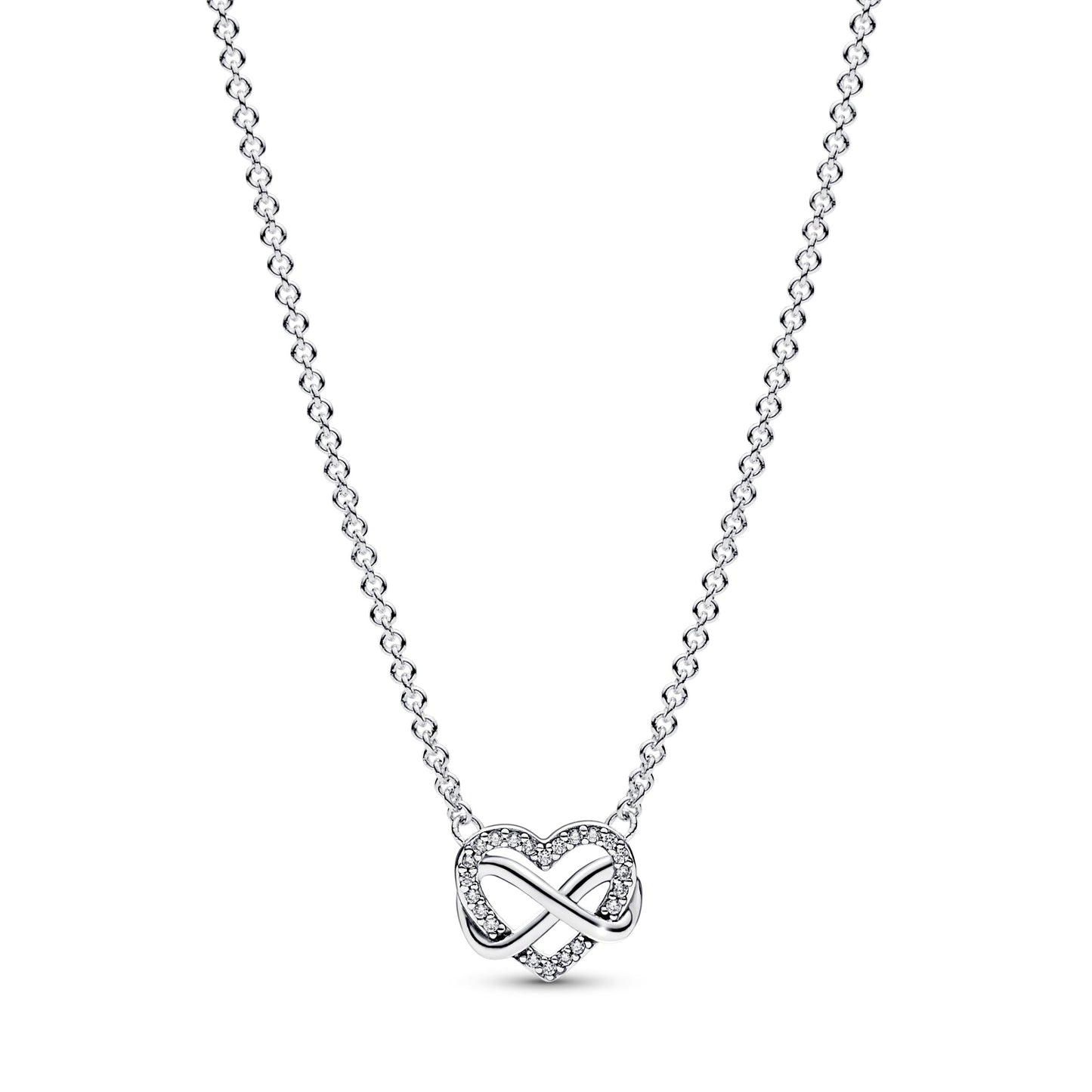 Sparkling Infinity Heart Collier Necklace Premium Fashion Jewelry Gift Collection
