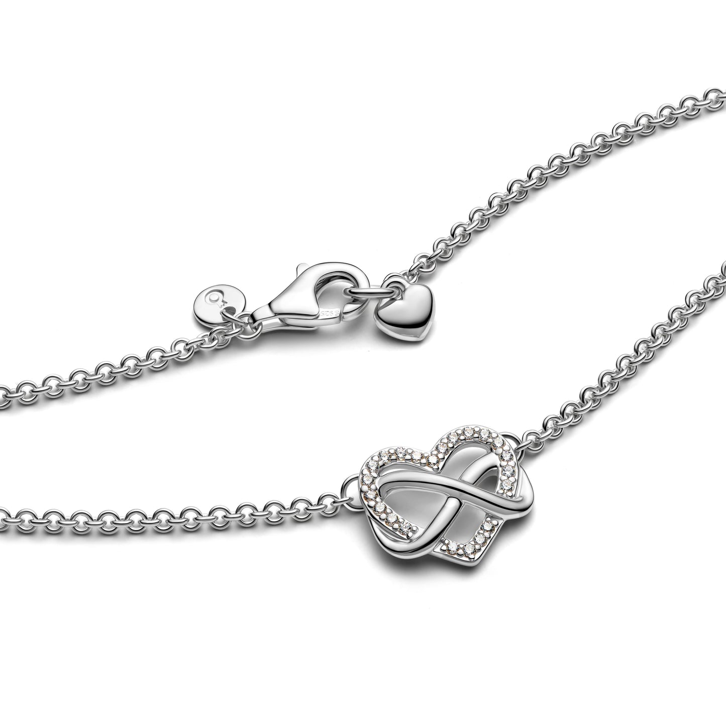 Sparkling Infinity Heart Collier Necklace Premium Fashion Jewelry Gift Collection