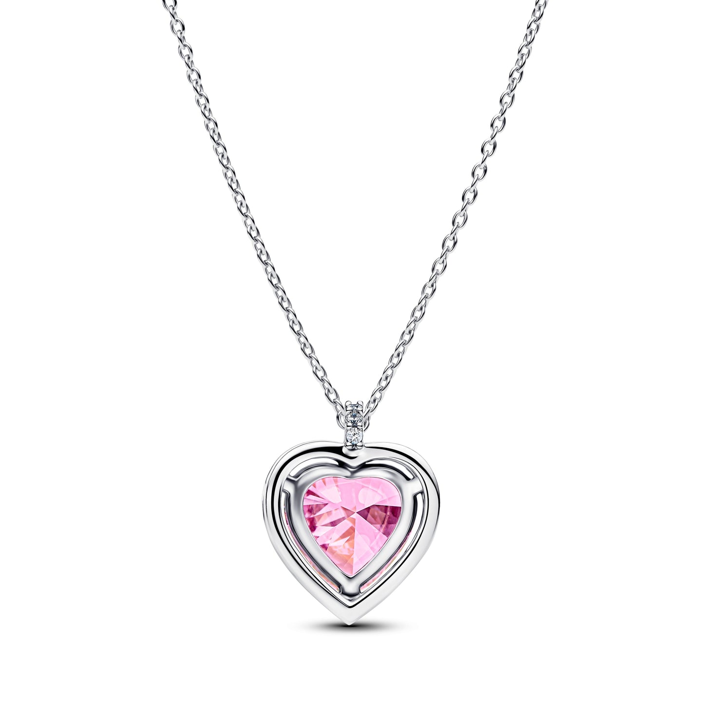 Pink Halo Heart Collier Necklace Premium Fashion Jewelry Gift Collection