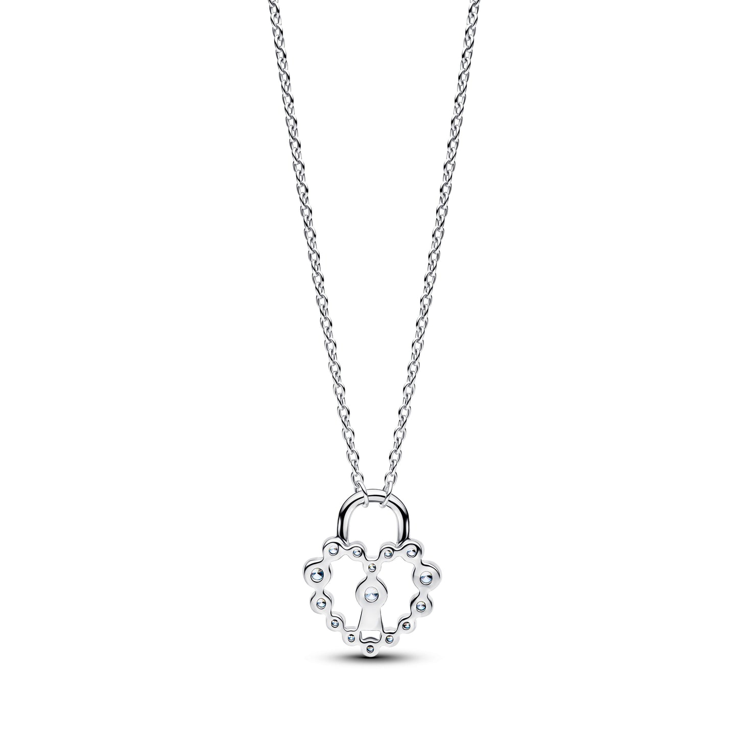 Sparkling Heart Padlock Pendant Necklace Premium Fashion Jewelry Gift Collection