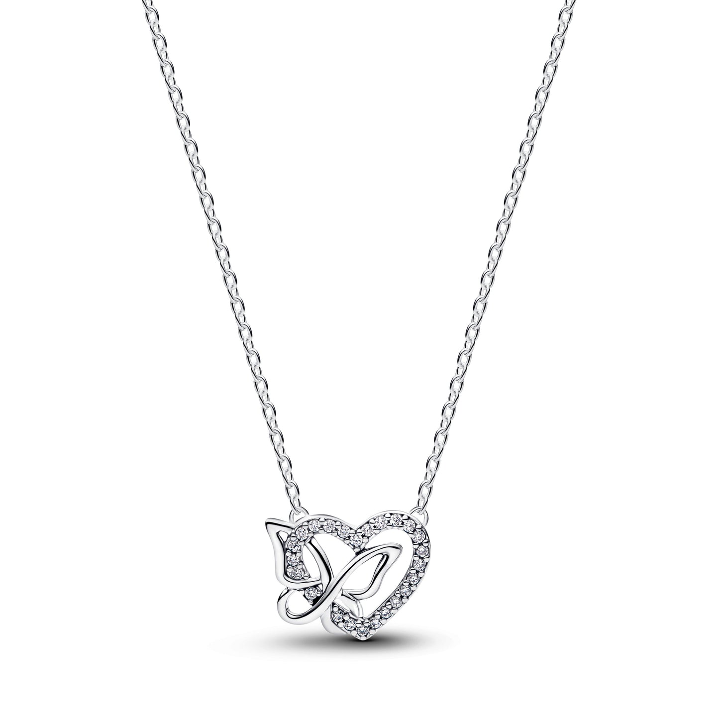Entwined Heart & Butterfly Pendant Necklace Premium Fashion Jewelry Gift Collection