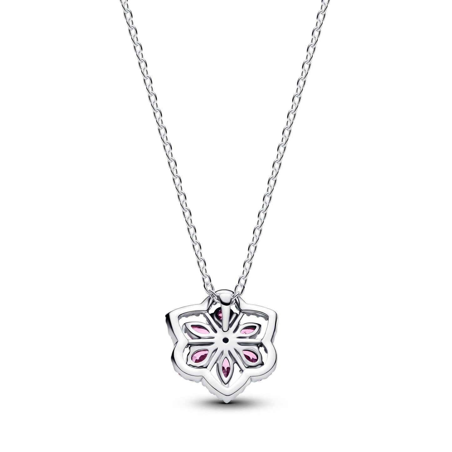 Herbarium Sparkling Pink Flower Pendant Necklace Premium Fashion Jewelry Gift Collection