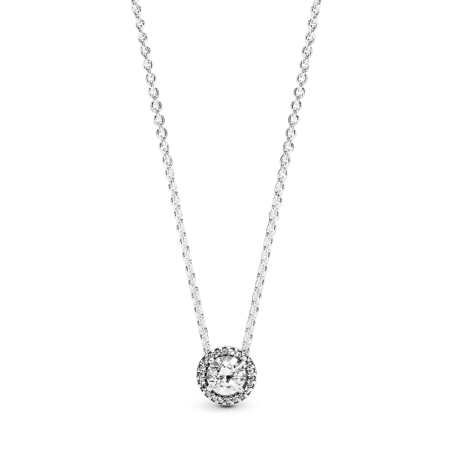 Round Sparkle Halo Necklace Premium Fashion Jewelry Gift Collection