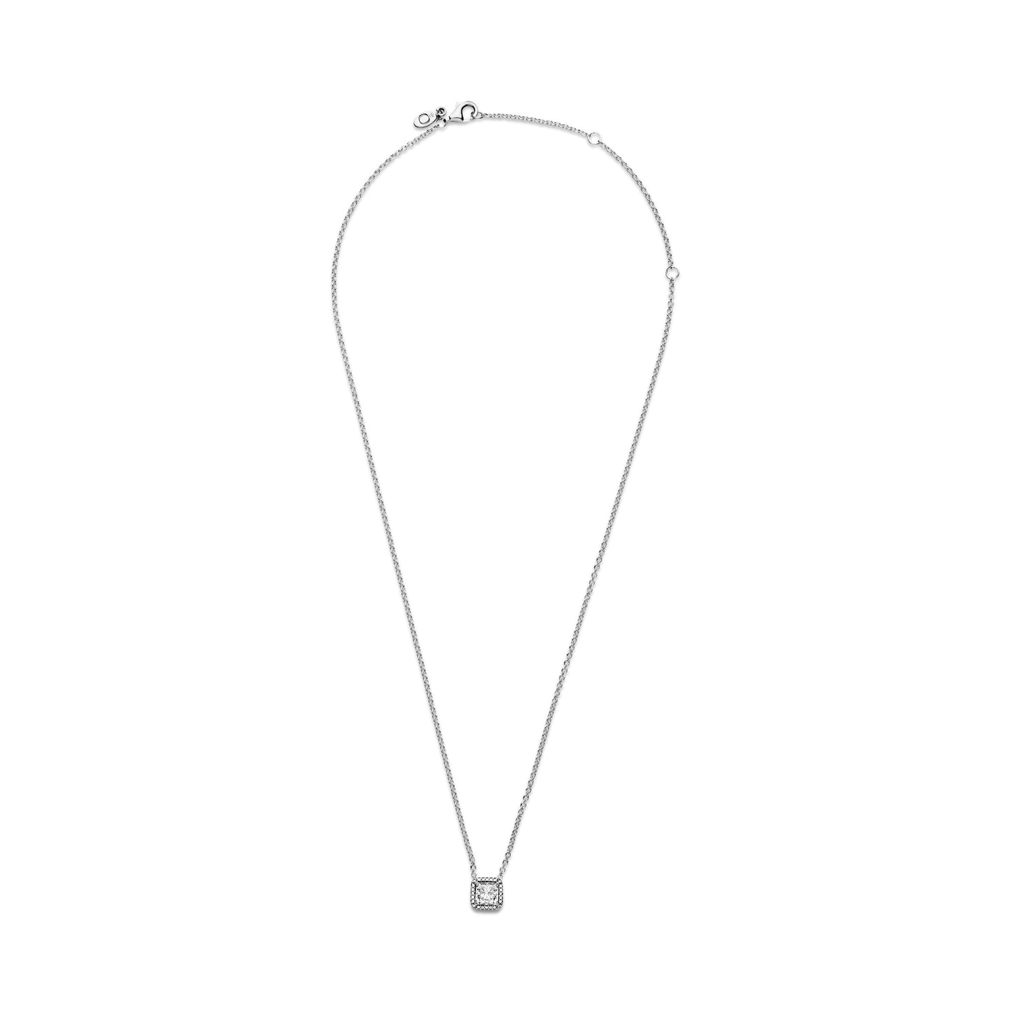 Square Sparkle Halo Necklace Premium Fashion Jewelry Gift Collection
