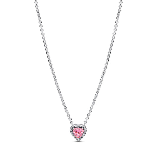 Pink Elevated Heart Necklace Premium Fashion Jewelry Gift Collection