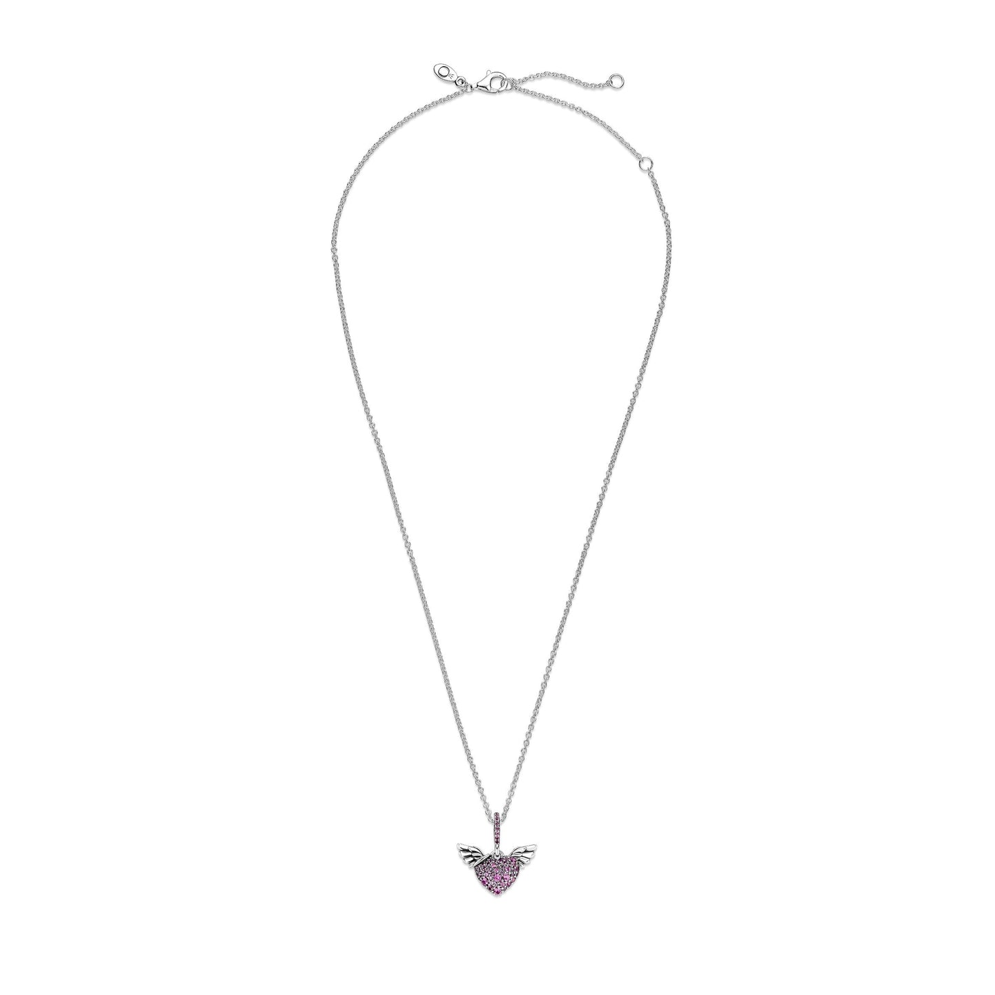 Pavé Heart & Angel Wings Necklace Premium Fashion Jewelry Gift Collection