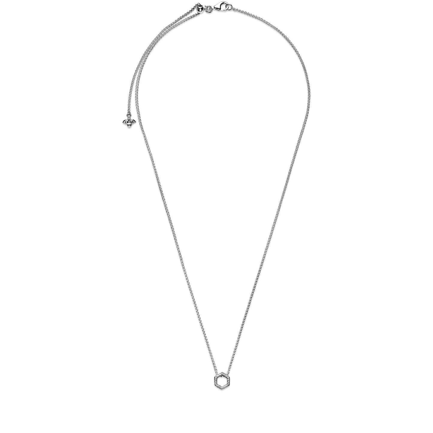 Sparkling Honeycomb Hexagon Collier Necklace Premium Fashion Jewelry Gift Collection