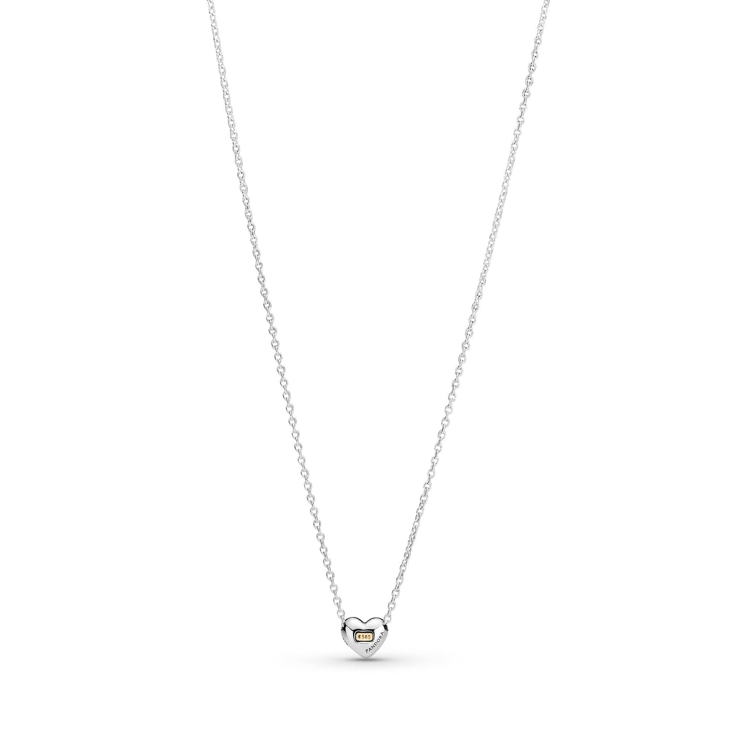 Domed Golden Heart Collier Necklace Premium Fashion Jewelry Gift Collection