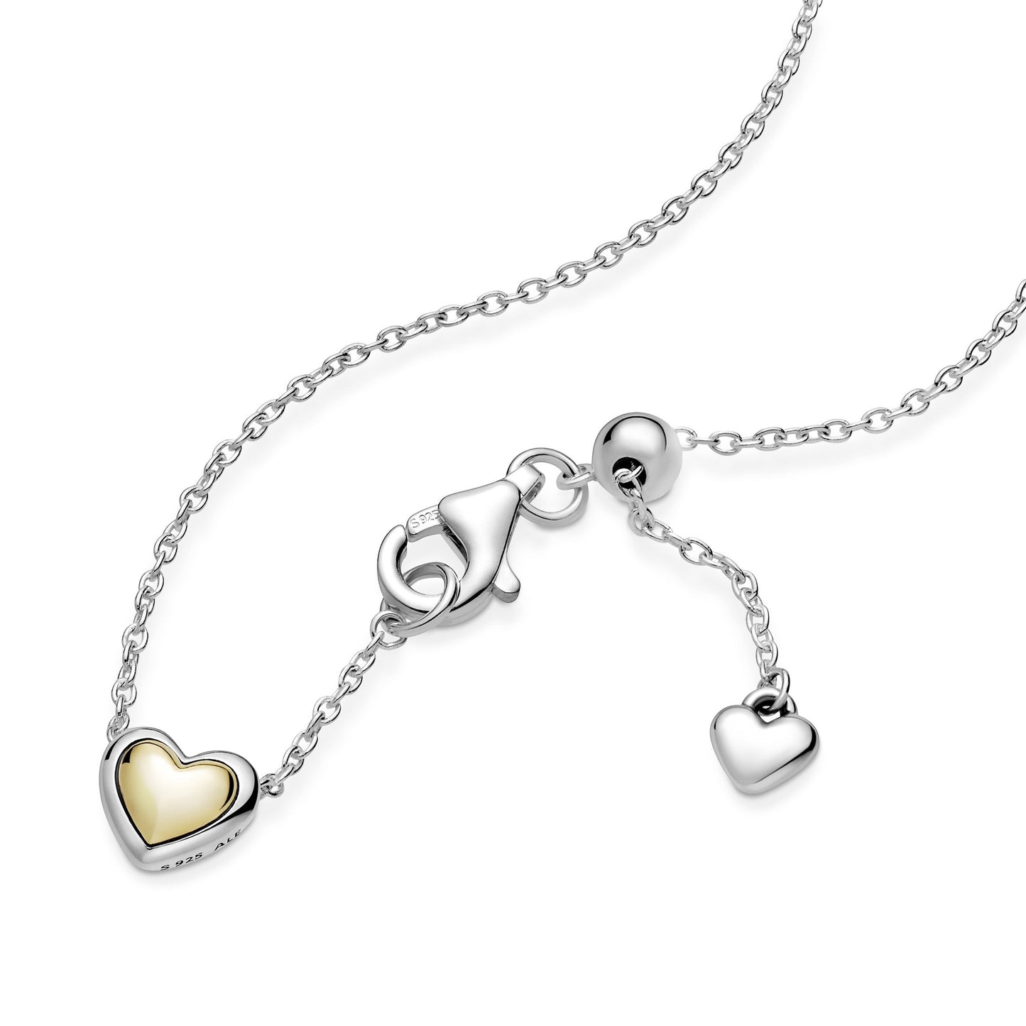 Domed Golden Heart Collier Necklace Premium Fashion Jewelry Gift Collection