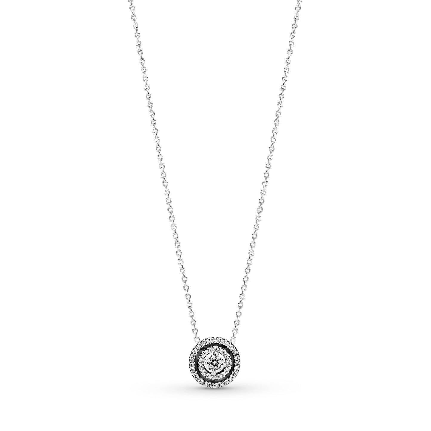 Sparkling Double Halo Collier Necklace Premium Fashion Jewelry Gift Collection
