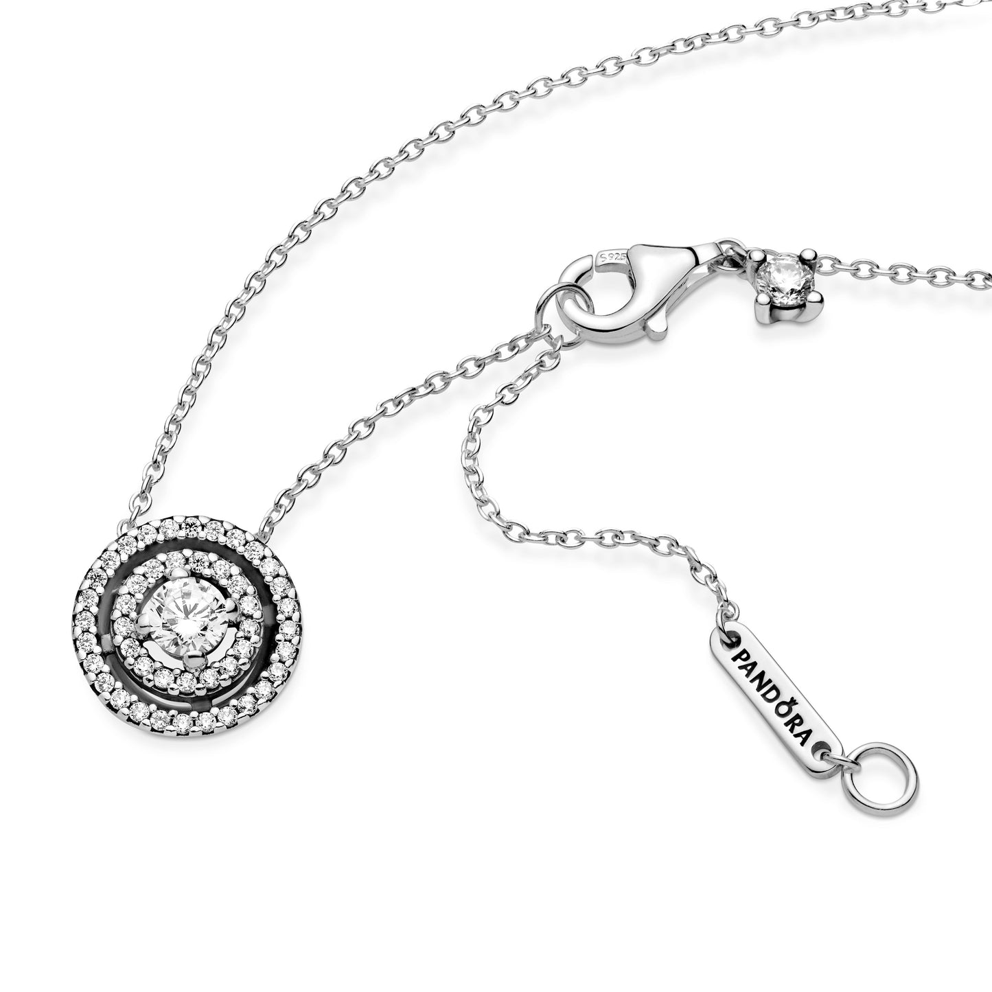 Sparkling Double Halo Collier Necklace Premium Fashion Jewelry Gift Collection