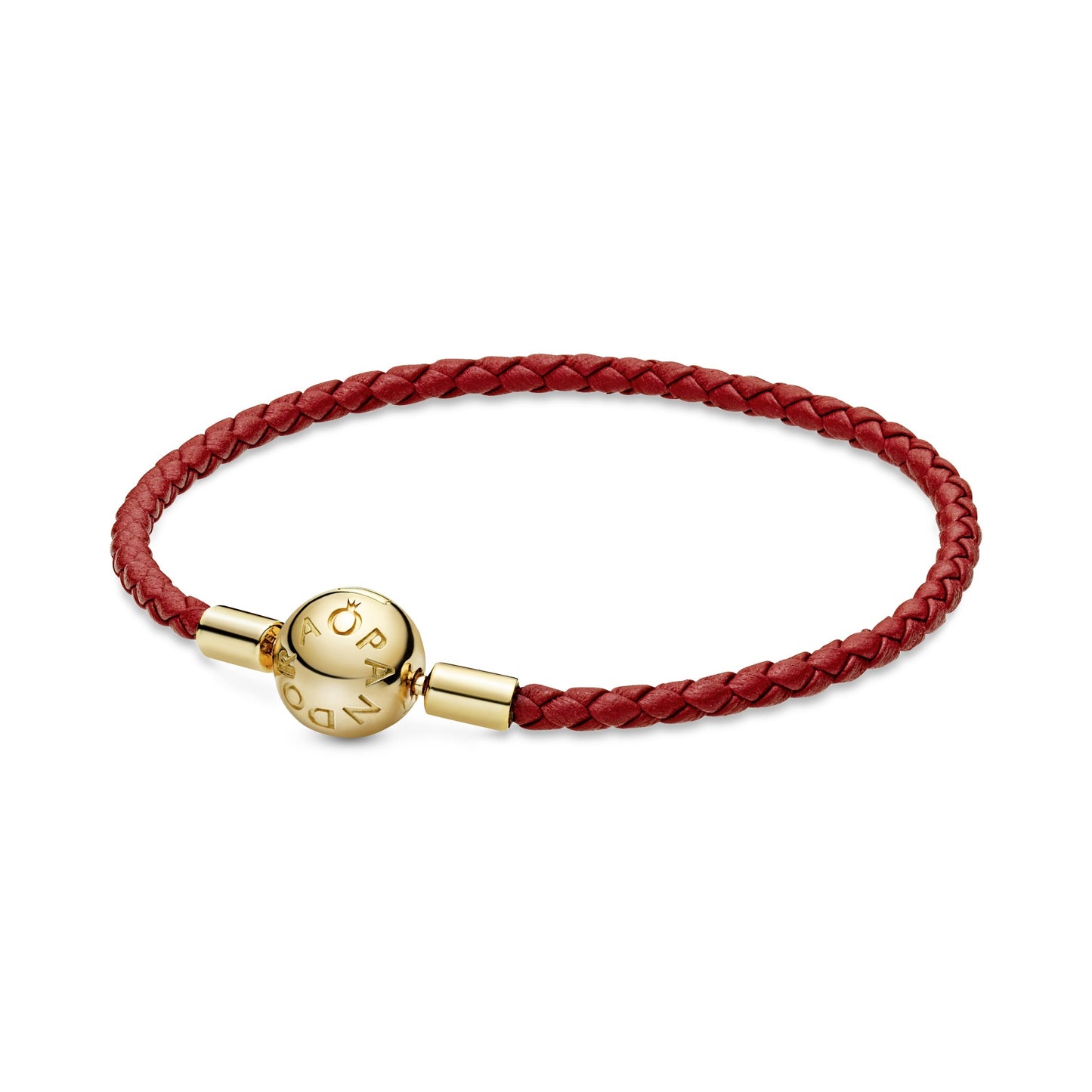 Pandora Moments Red Woven Leather Bracelet Premium Fashion Jewelry Gift Collection