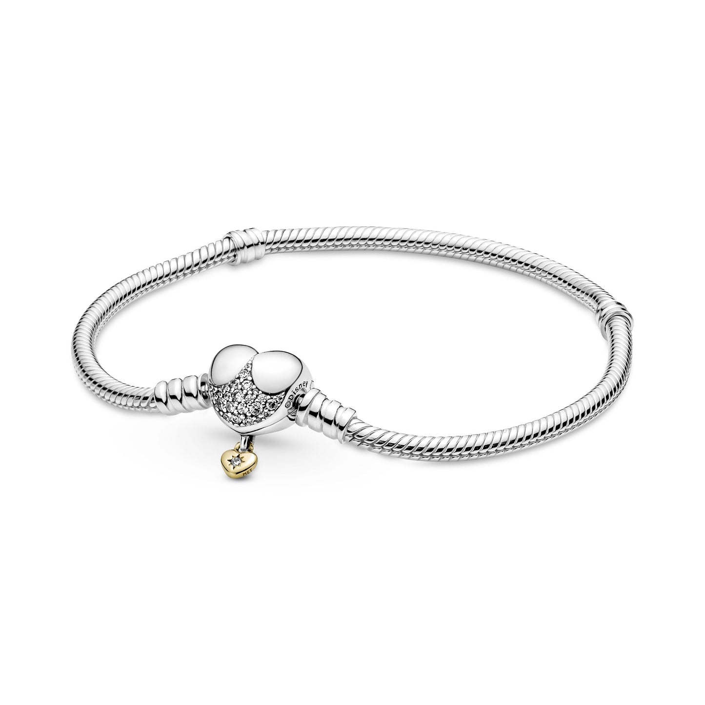 Disney Princess Pandora Moments Heart Snake Chain Bracelet Premium Fashion Jewelry Gift Collection
