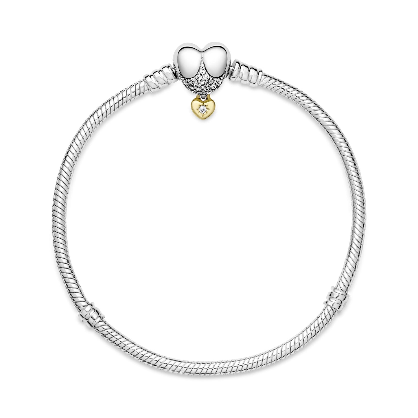 Disney Princess Pandora Moments Heart Snake Chain Bracelet Premium Fashion Jewelry Gift Collection