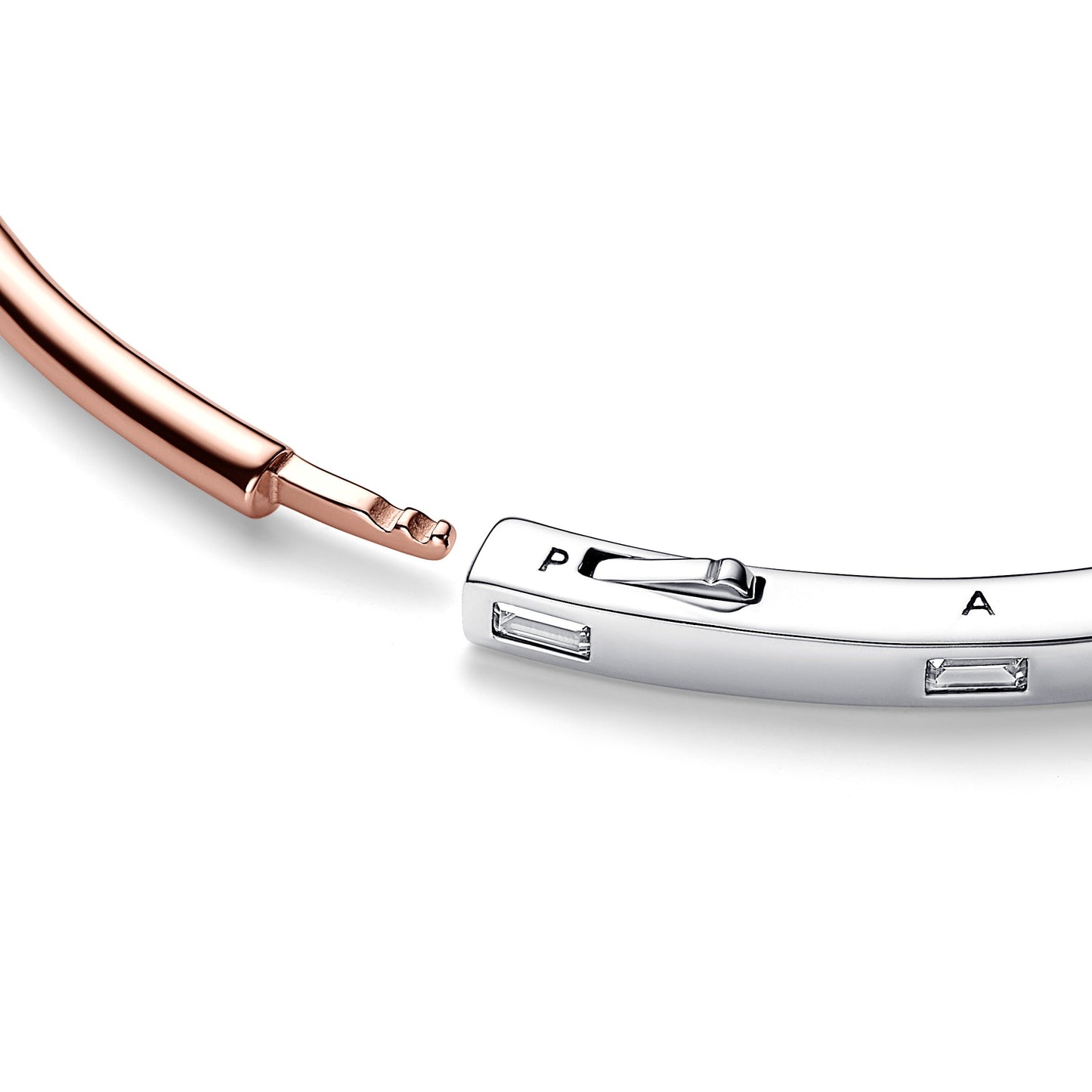 Pandora Signature Two-tone I-D Pavé Bangle Premium Fashion Jewelry Gift Collection
