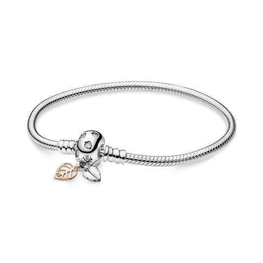 Pandora Moments Leaves & Snake Chain Bracelet Premium Fashion Jewelry Gift Collection