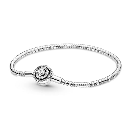 Pandora Moments Halo Snake Chain Bracelet Premium Fashion Jewelry Gift Collection