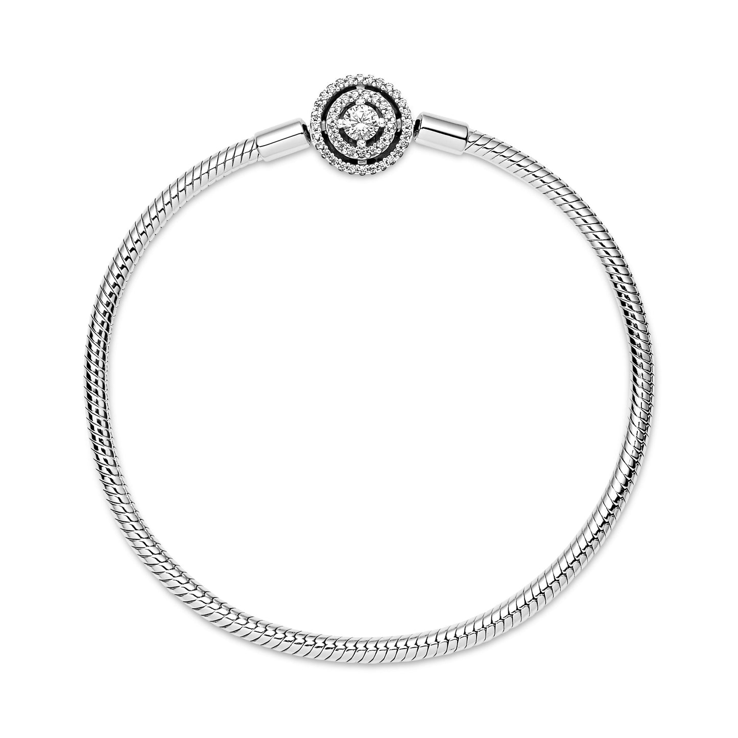 Pandora Moments Halo Snake Chain Bracelet Premium Fashion Jewelry Gift Collection