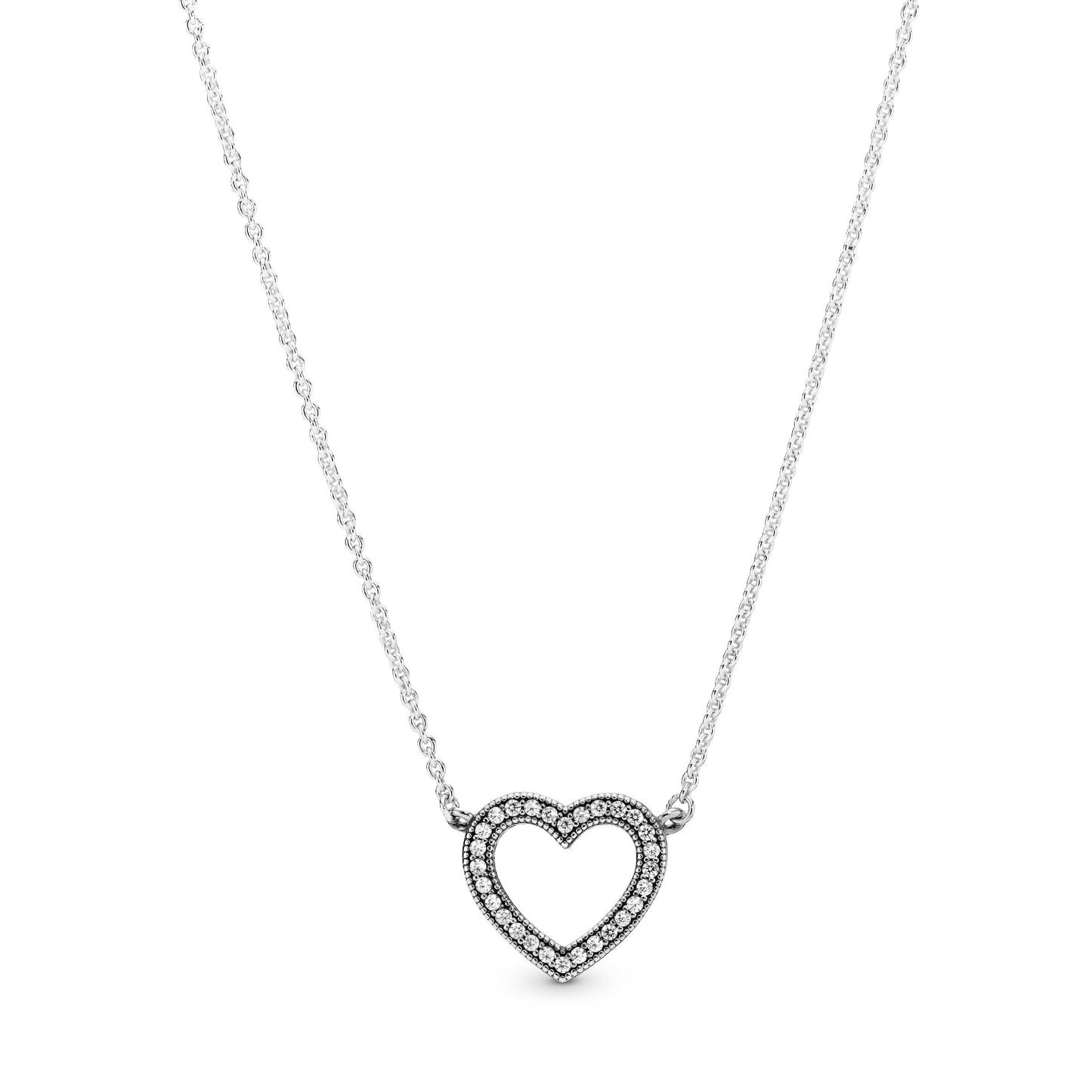 Sparkling Open Heart Necklace Premium Fashion Jewelry Gift Collection