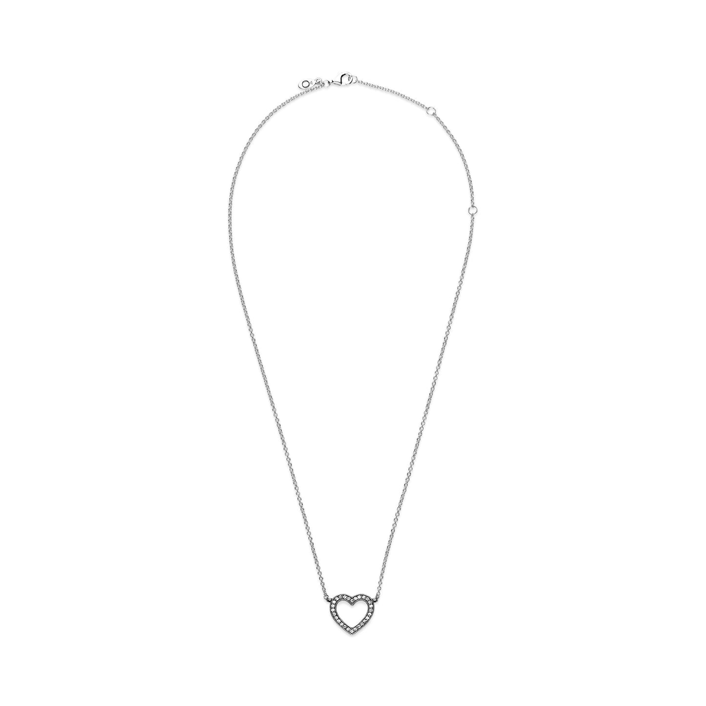 Sparkling Open Heart Necklace Premium Fashion Jewelry Gift Collection