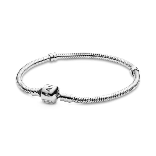 Pandora Moments Barrel Clasp Snake Chain Bracelet Premium Fashion Jewelry Gift Collection