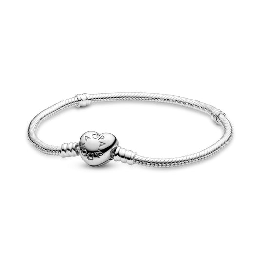 Pandora Moments Heart Clasp Snake Chain Bracelet Premium Fashion Jewelry Gift Collection