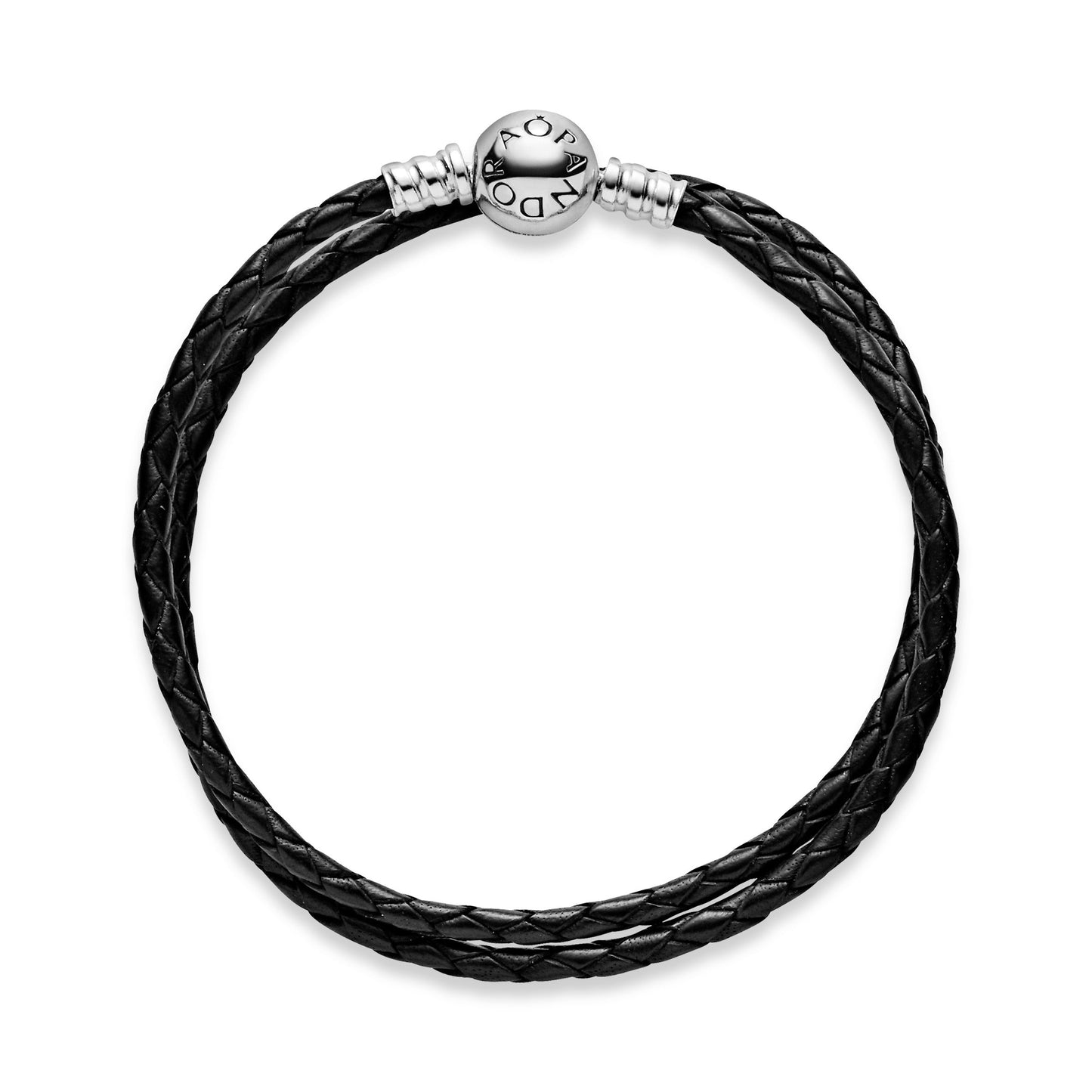 Pandora Moments Double Black Leather Bracelet Premium Fashion Jewelry Gift Collection
