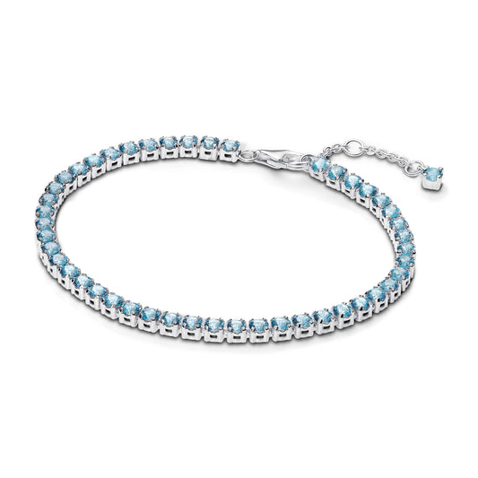 Sparkling Light Blue Tennis Bracelet Premium Fashion Jewelry Gift Collection