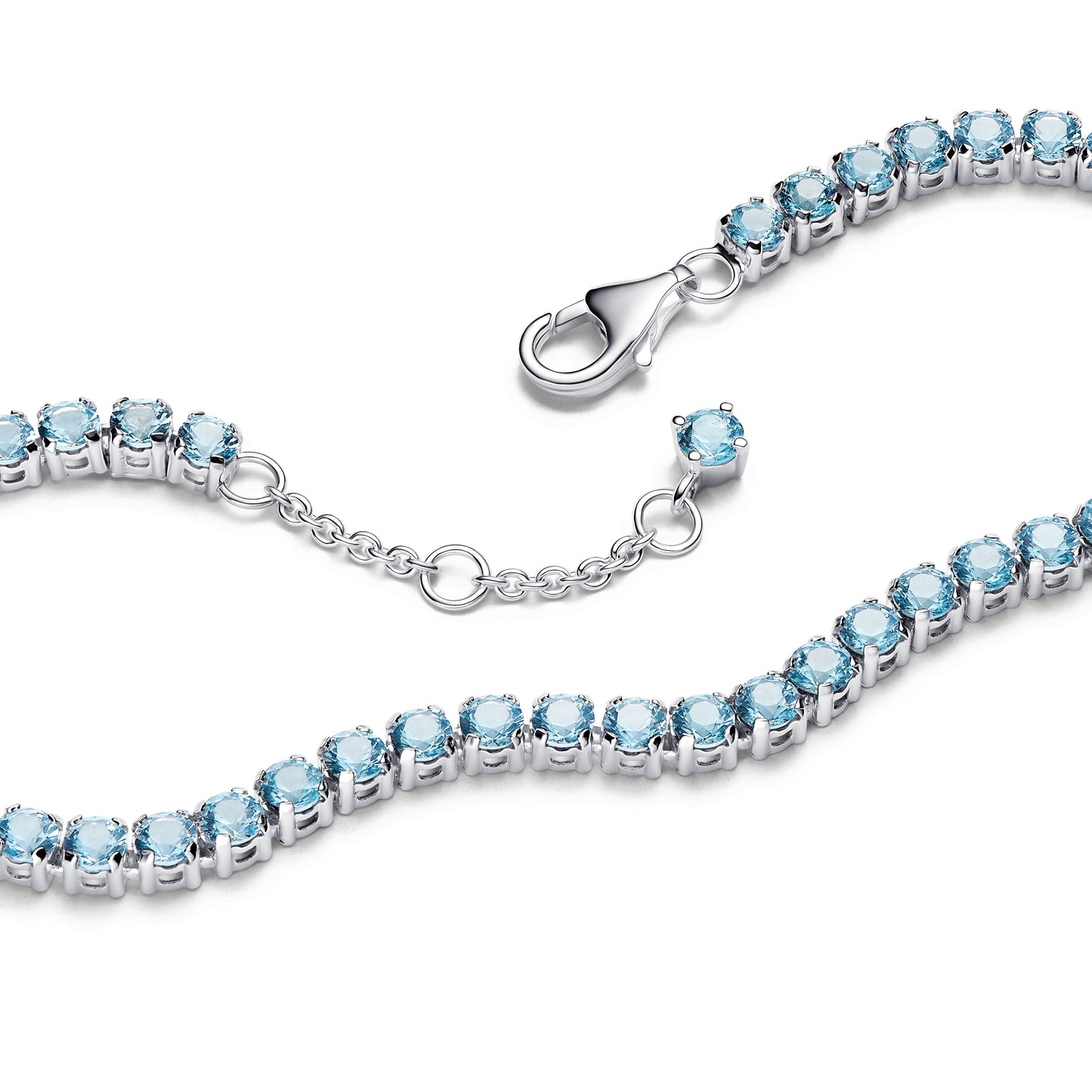 Sparkling Light Blue Tennis Bracelet Premium Fashion Jewelry Gift Collection
