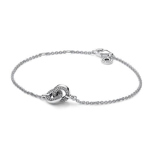 Pandora Signature Intertwined Pavé Chain Bracelet Premium Fashion Jewelry Gift Collection