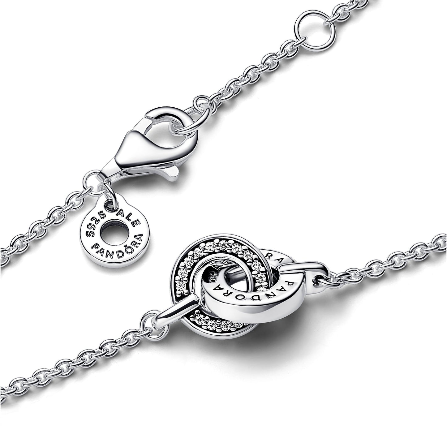 Pandora Signature Intertwined Pavé Chain Bracelet Premium Fashion Jewelry Gift Collection