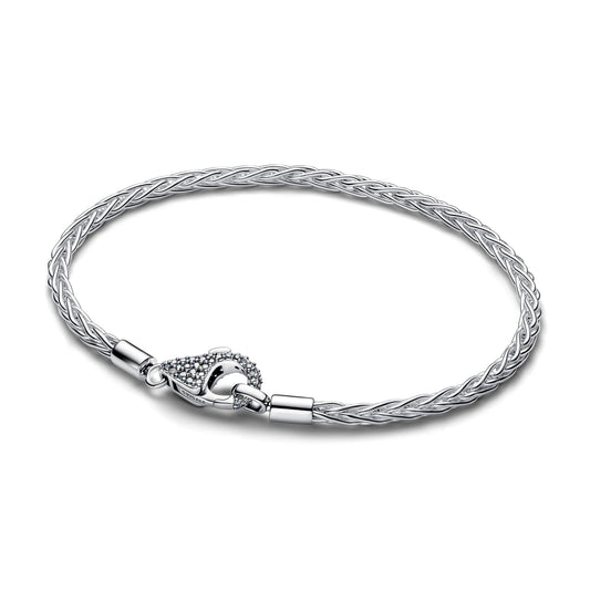 Pavé Clasp Foxtail Chain Charm Bracelet Premium Fashion Jewelry Gift Collection
