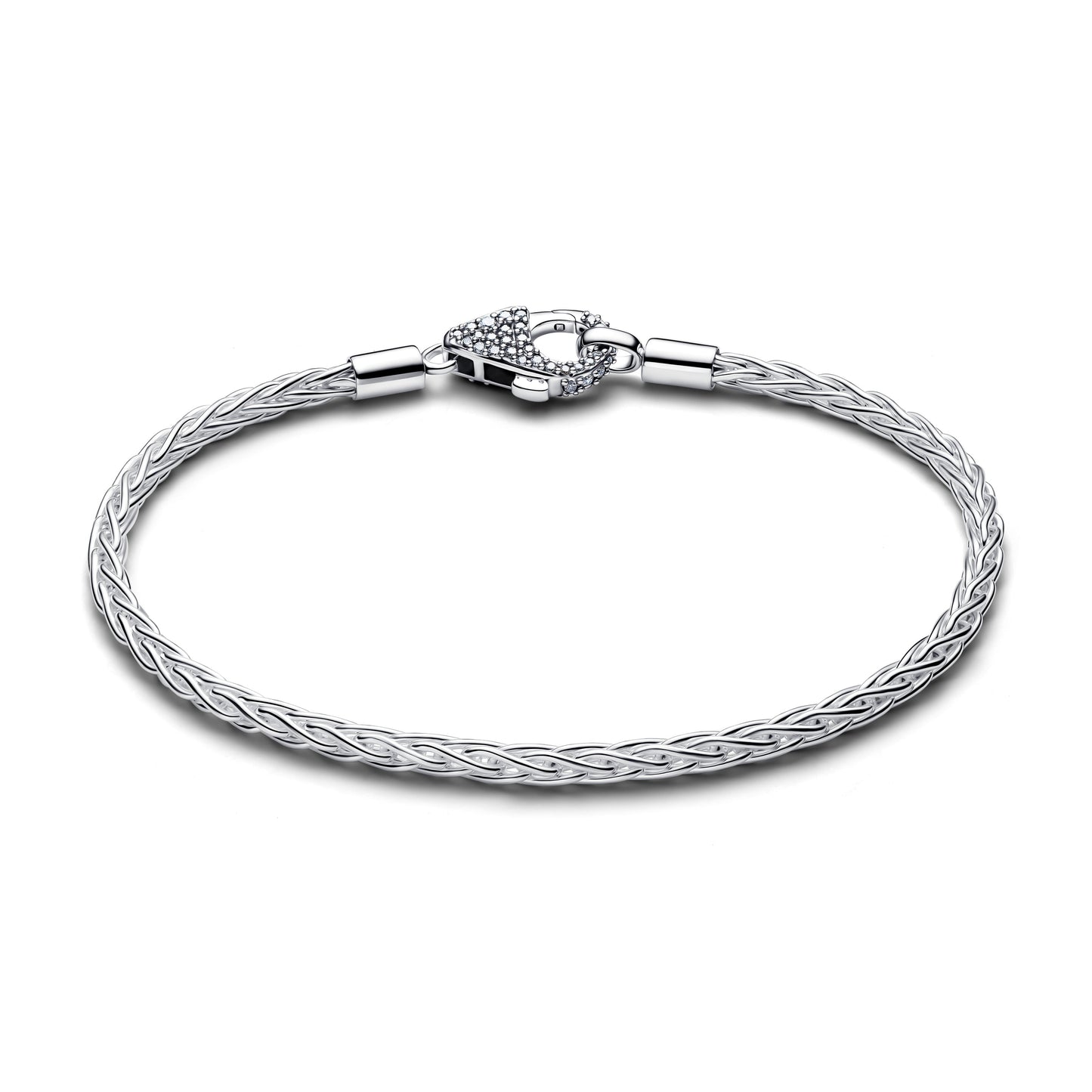 Pavé Clasp Foxtail Chain Charm Bracelet Premium Fashion Jewelry Gift Collection