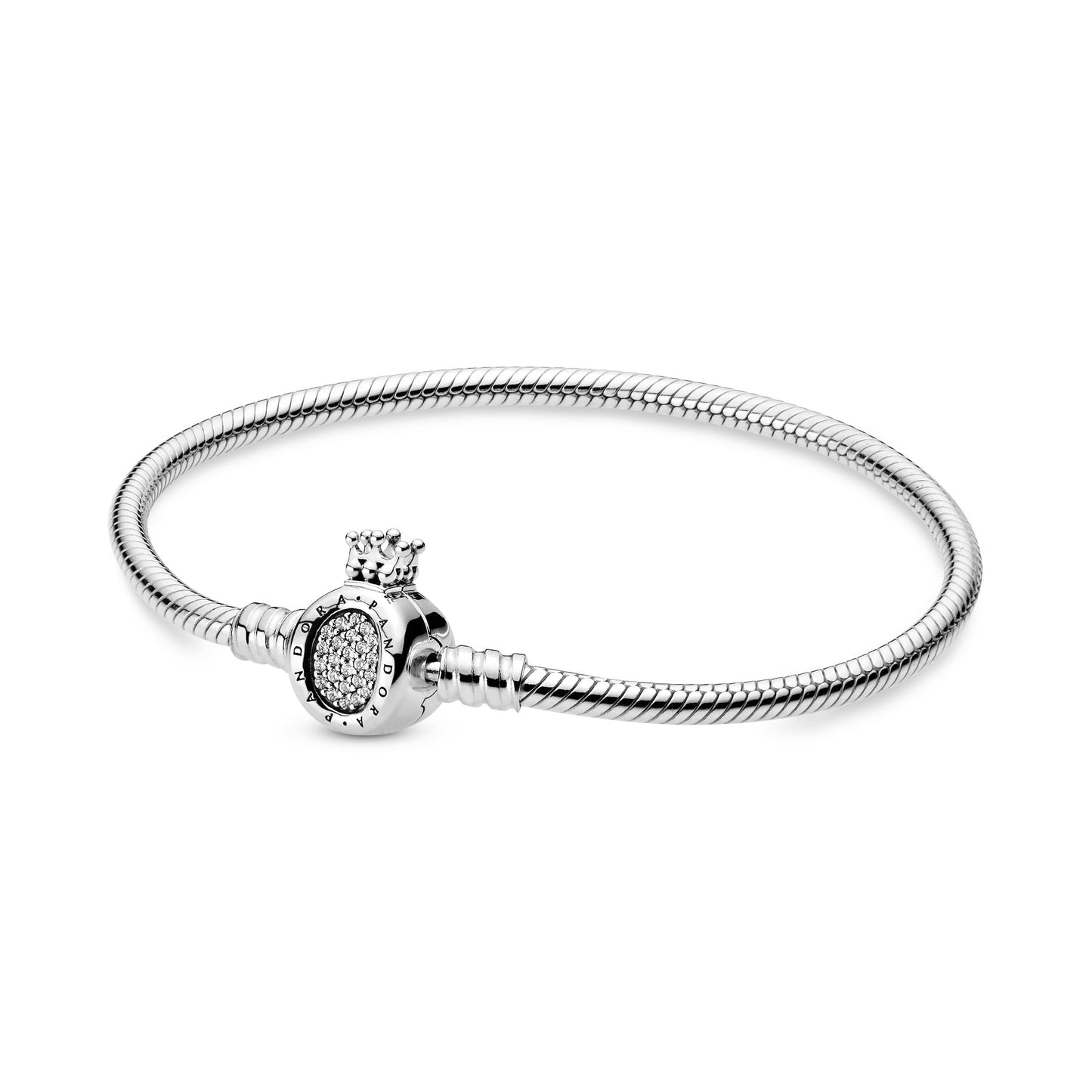 Pandora Moments Crown O Clasp Snake Chain Bracelet Premium Fashion Jewelry Gift Collection