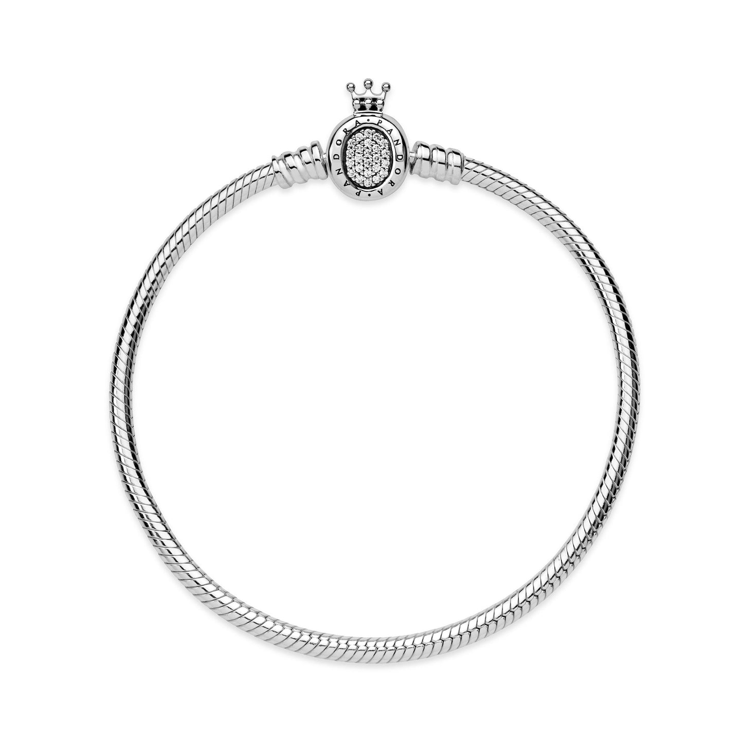 Pandora Moments Crown O Clasp Snake Chain Bracelet Premium Fashion Jewelry Gift Collection