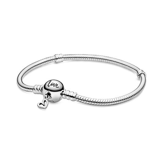 Pandora Moments Freehand Heart Clasp Snake Chain Bracelet Premium Fashion Jewelry Gift Collection