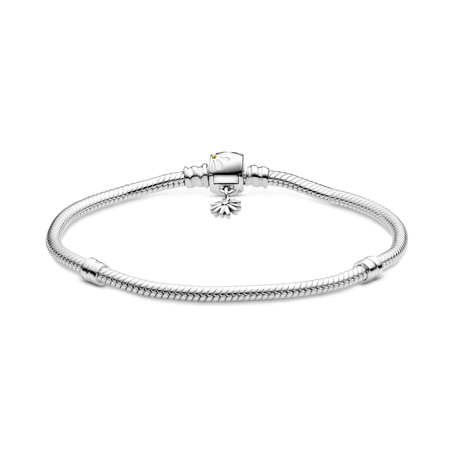 Pandora Moments Daisy Flower Clasp Snake Chain Bracelet Premium Fashion Jewelry Gift Collection