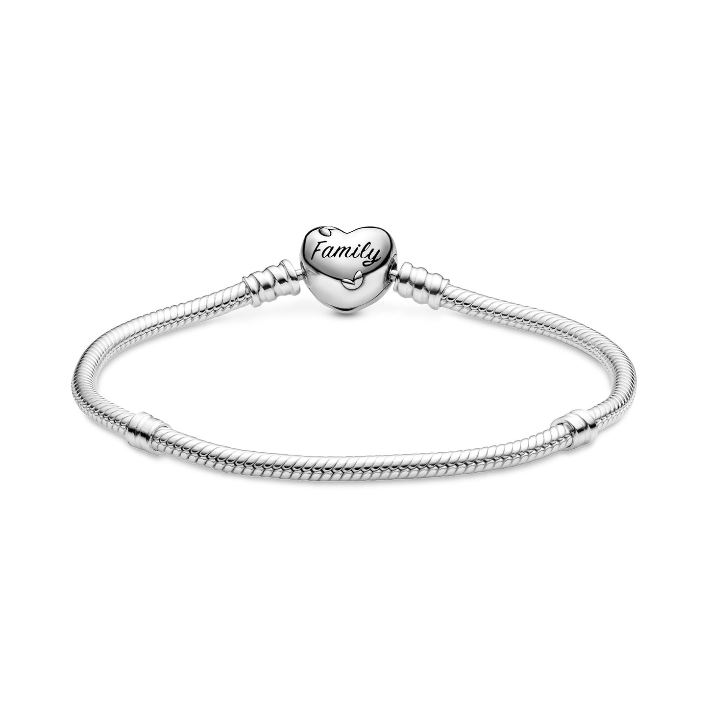 Pandora Moments Family Tree Heart Clasp Snake Chain Bracelet Premium Fashion Jewelry Gift Collection