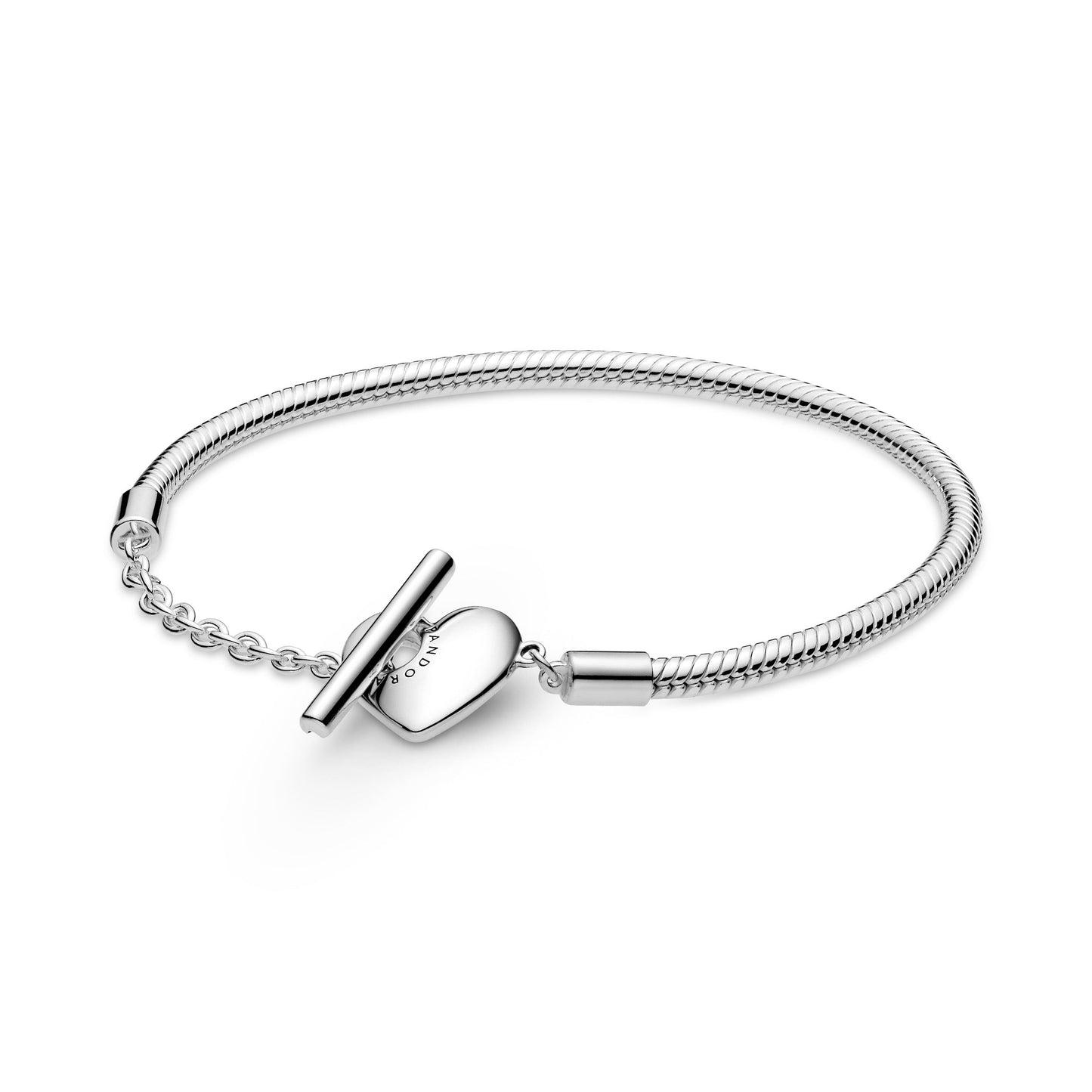 Pandora Moments Heart T-Bar Snake Chain Bracelet Premium Fashion Jewelry Gift Collection