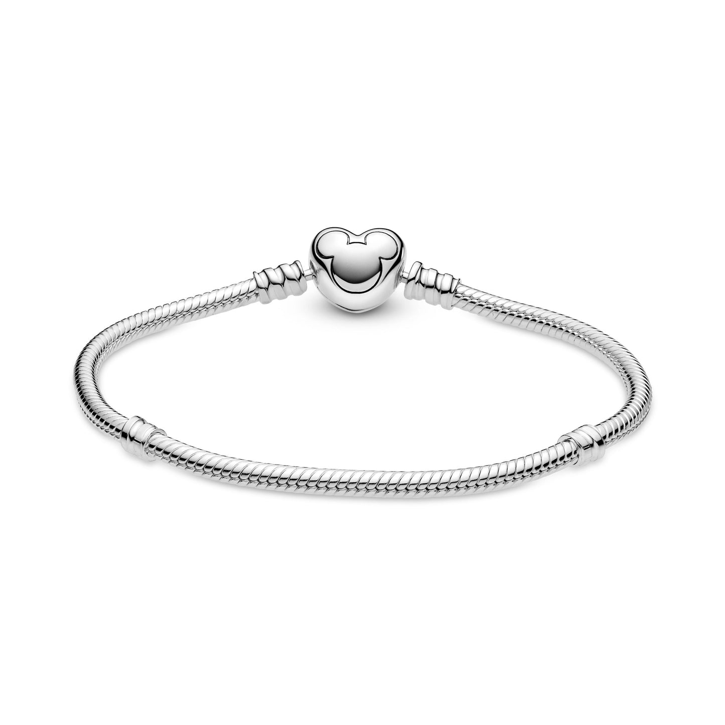 Disney Pandora Moments Mickey Mouse Heart Clasp Snake Chain Bracelet Premium Fashion Jewelry Gift Collection