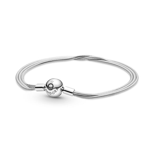 Pandora Moments Multi Snake Sterling Silver Chain Bracelet Premium Fashion Jewelry Gift Collection
