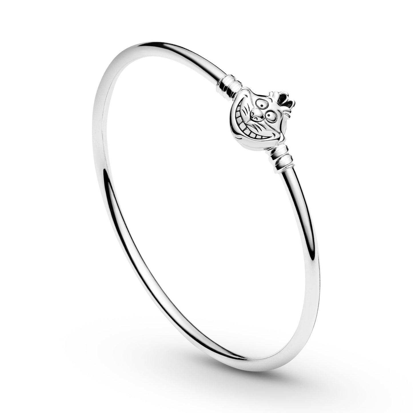 Disney Alice in Wonderland Cheshire Cat Clasp Pandora Moments Bangle Premium Fashion Jewelry Gift Collection