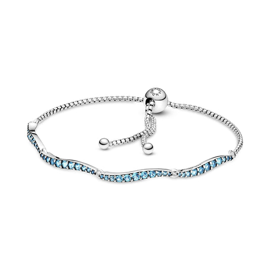 Blue Wavy Slider Bracelet Premium Fashion Jewelry Gift Collection
