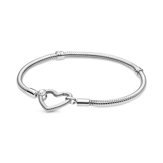 Pandora Moments Heart Closure Snake Chain Bracelet Premium Fashion Jewelry Gift Collection